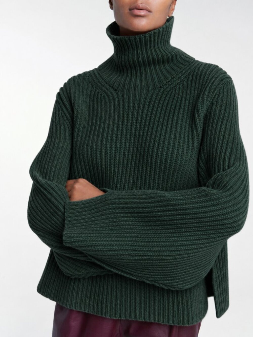 KHAITE Molly Cashmere Sweater Forest Green Size M